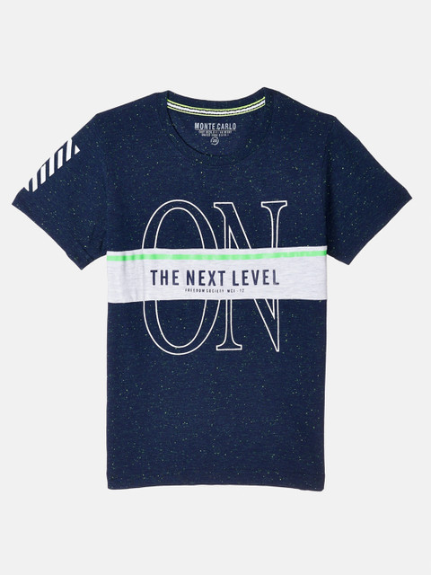 

Monte Carlo Boys Navy Blue Typography Printed T-shirt