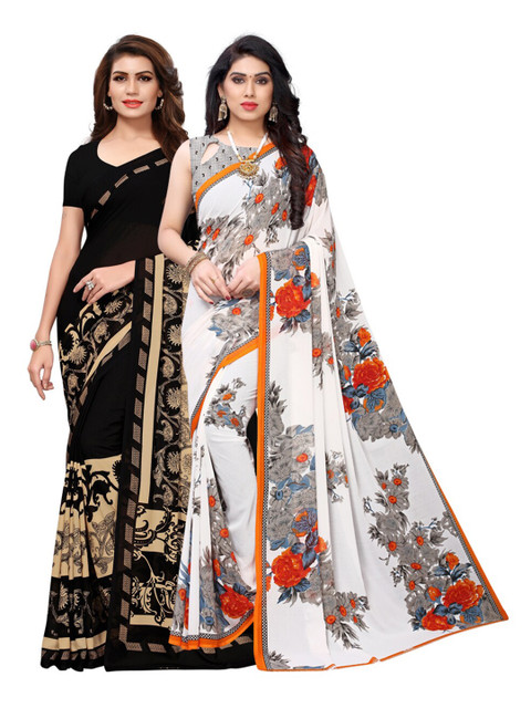 

KALINI Multi Pack of 2 Floral Saree