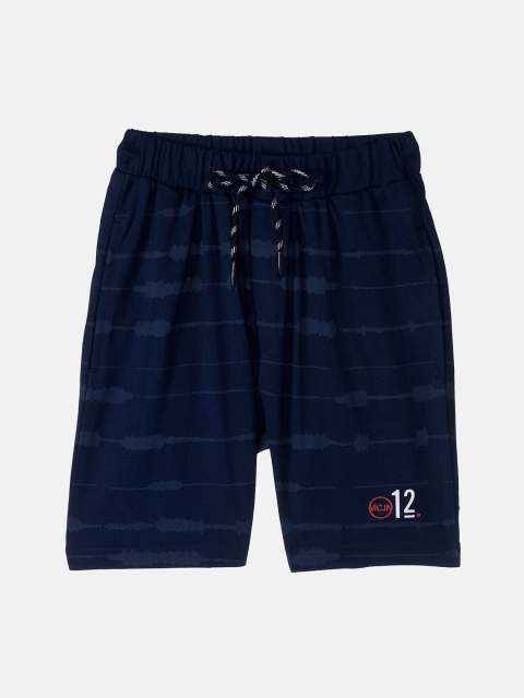 

Monte Carlo Boys Navy Blue Striped Mid-Rise Regular Shorts