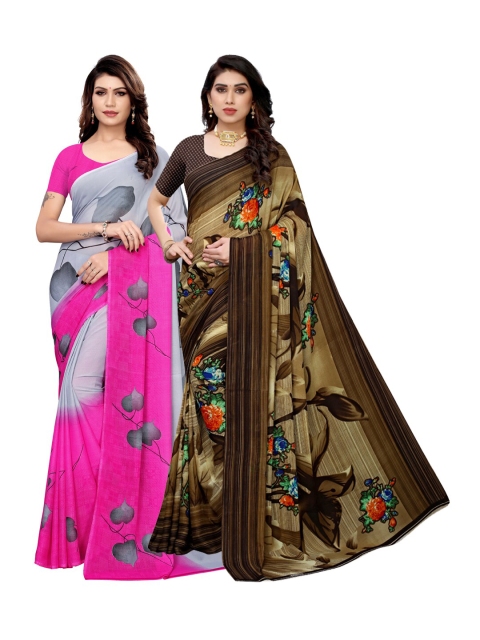 

KALINI Multi Pack of 2 Printed Sarees