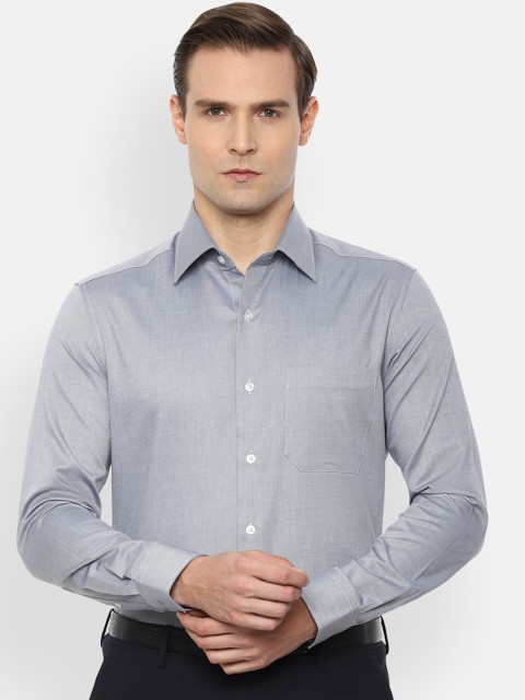 

Louis Philippe Men Grey Self Design Pure Cotton Classic Fit Formal Shirt