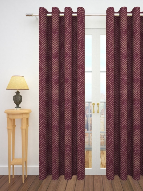 

Story@home Single Magenta Jacquard Textured Door Curtain