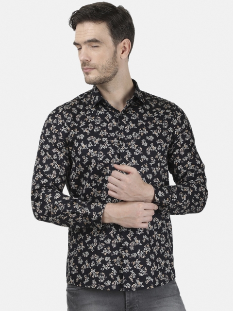 

Monte Carlo Men Black Floral Printed Casual Shirt