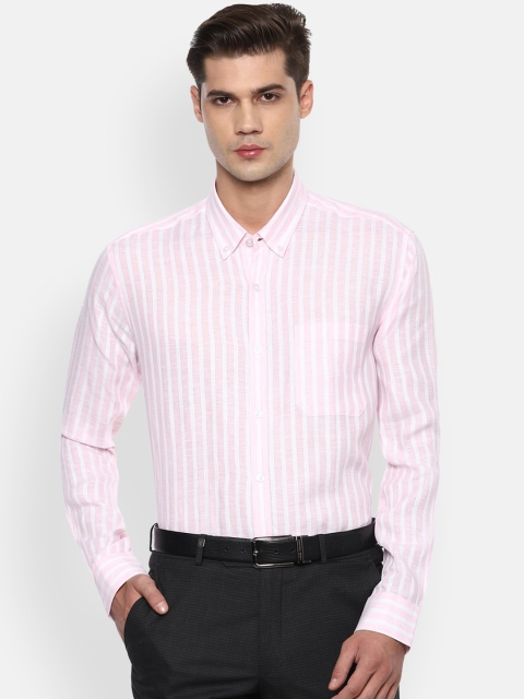 

Louis Philippe Men Pink Slim Fit Multi Stripes Striped Casual Shirt
