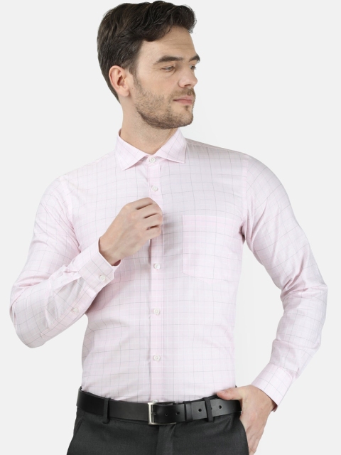 

Monte Carlo Men Pink Windowpane Checks Formal Shirt