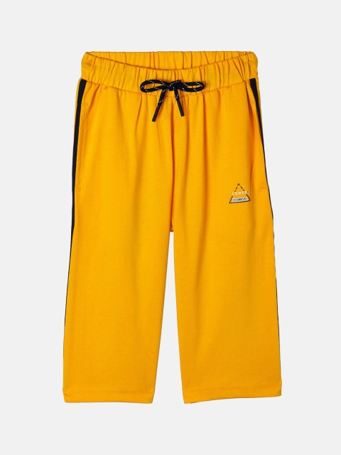 

Monte Carlo Boys Mustard Yellow Mid-Rise Cotton Blend Regular Shorts