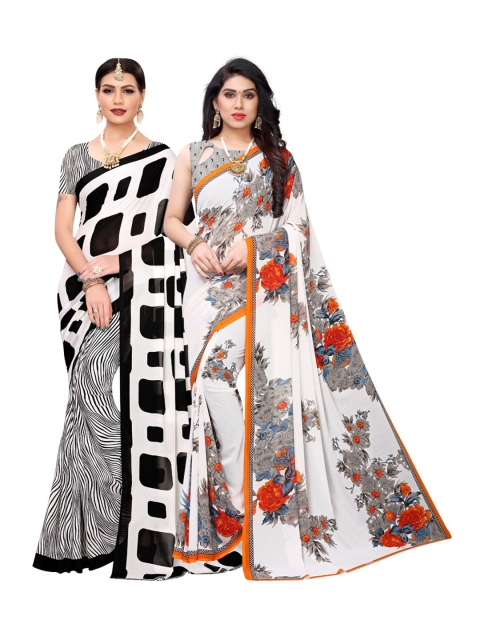 

KALINI Multicoloured Set of 2 Poly Georgette Saree, Multi