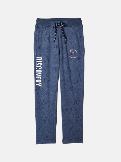 

Monte Carlo Boys Blue Typography Printed Track Pants, Navy blue