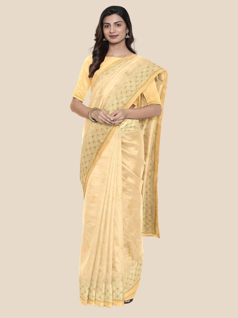 

KLM Fashion Mall Peach Ethnic Motifs Saree