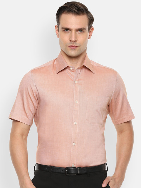 

Louis Philippe Men Beige Pure Cotton Solid Formal Shirt