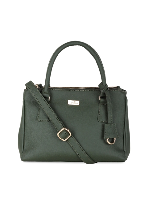 

yelloe Green PU Structured Handheld Bag with Tasselled
