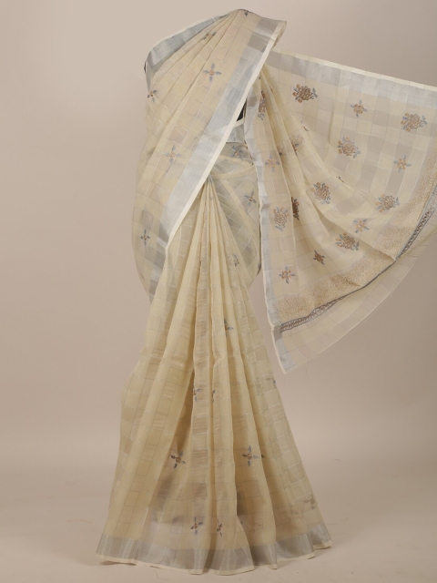 

Pothys Cream Floral Saree