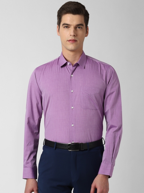 

Peter England Men Purple Self Design Textured Slim Fit Formal Shirt