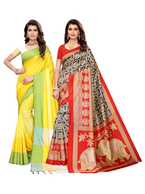 

KALINI Pack of 2 Art Silk Saree, Multi