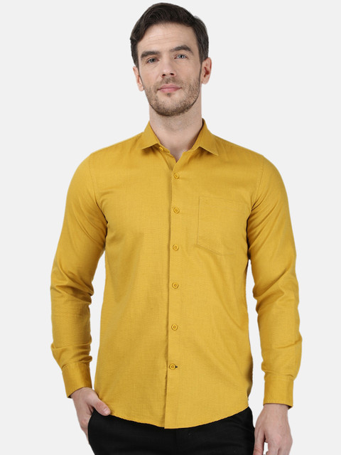 

Monte Carlo Men Mustard Slim Fit Casual Shirt