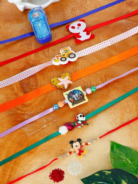 

PASSION PETALS Boys Set of 8 Rakhi, Multi