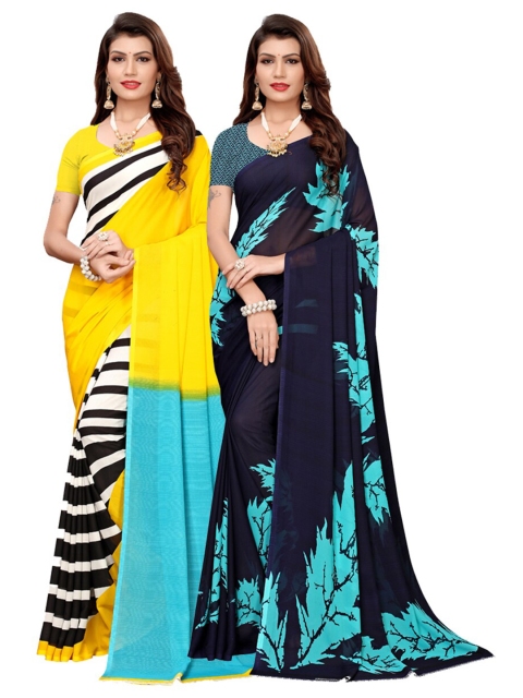 

KALINI Multi Pack of 2 Printed Sarees