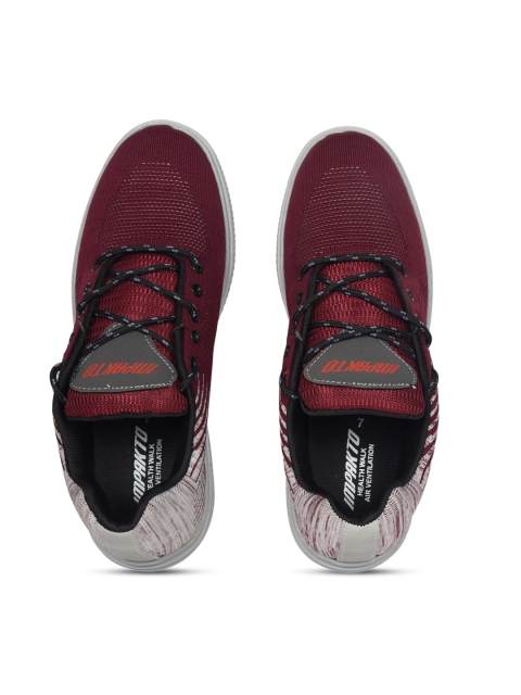 

IMPAKTO Men Maroon Textile Running Shoes