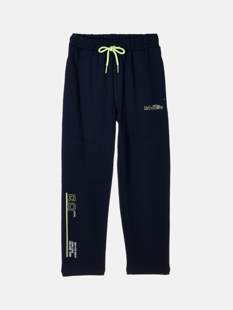 

Monte Carlo Boys Cotton Blend Navy Blue Solid Track Pants