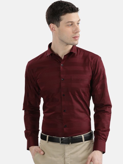 

V2 Value & Variety Men Maroon Horizontal Stripes Casual Shirt