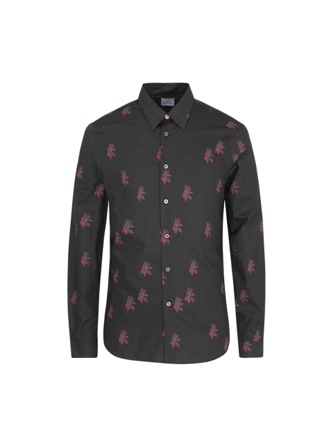 

PS By Paul Smith Men Black Floral Printed Casual Shirt