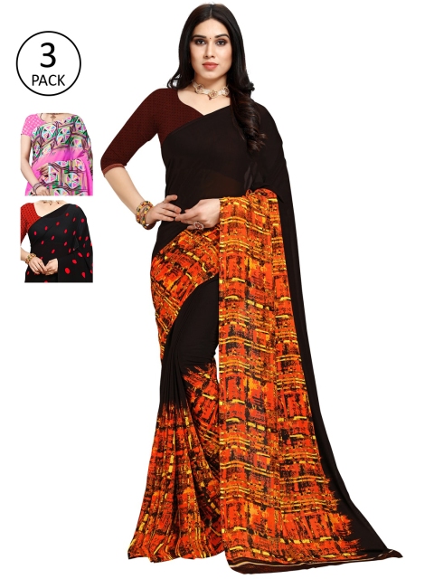 KALINI Multi Pack of 3 Printed Saree