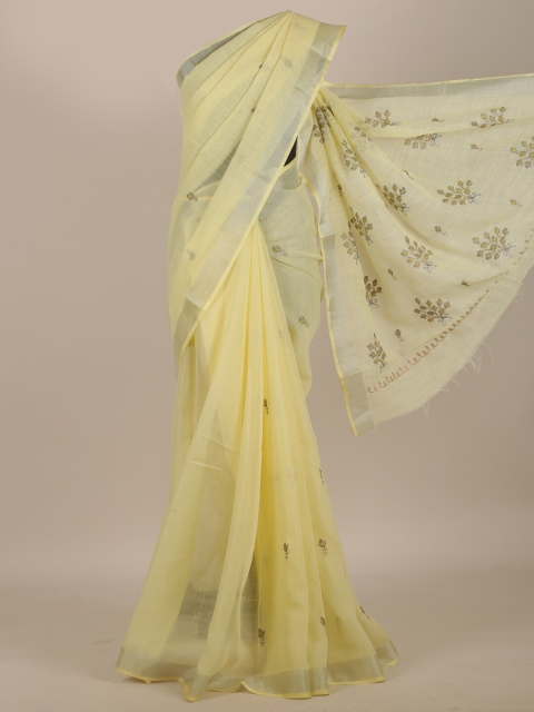

Pothys Yellow Floral Saree