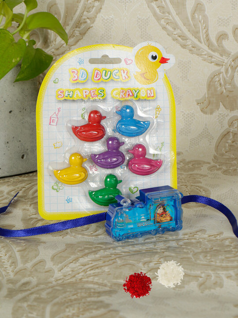 

PASSION PETALS Kids Crayon With Sharpener Rakhi, Blue