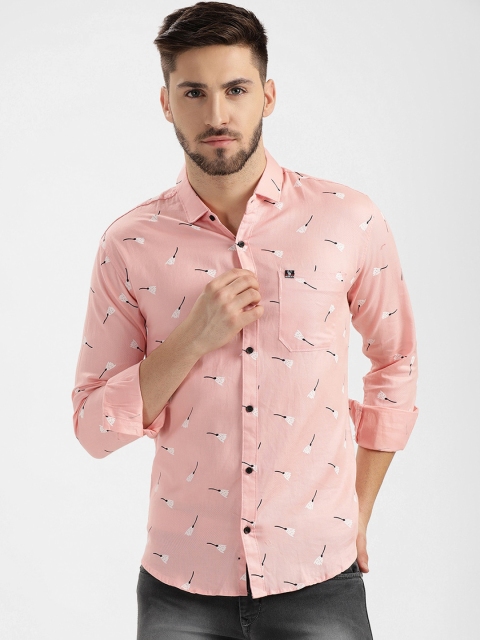 

V2 Value & Variety Men Pink & Black Printed Casual Shirt