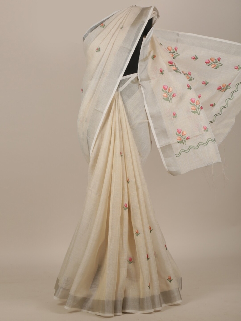 

Pothys Cream Floral Saree