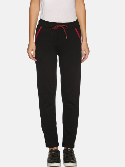 

PICOT Women Black Solid Straight-Fit Track Pants