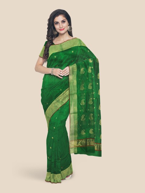 

Kalamandir Green Woven Design Chanderi Saree