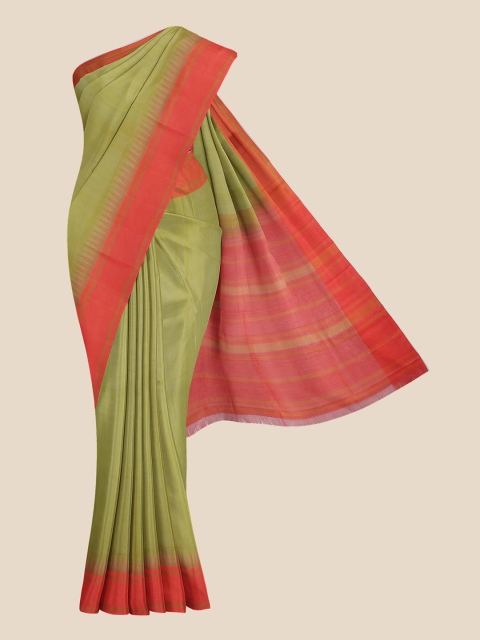 

KLM Fashion Mall Green & Red Pure Cotton Venkatgiri Saree