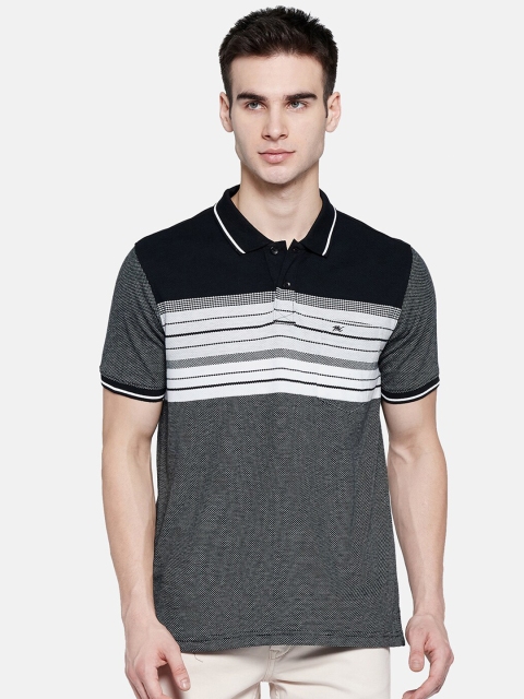 

Monte Carlo Men Black & White Polo Collar T-shirt