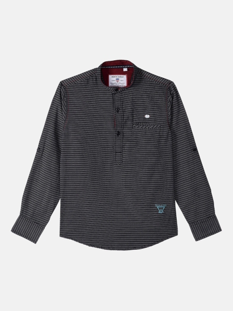 

Monte Carlo Boys Black Horizontal Striped Casual Shirt