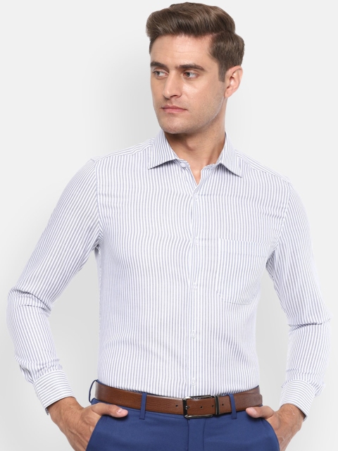

Louis Philippe Men White Checked Casual Shirt