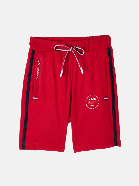 

Monte Carlo Boys Red Mid-Rise Cotton Blend Regular Shorts