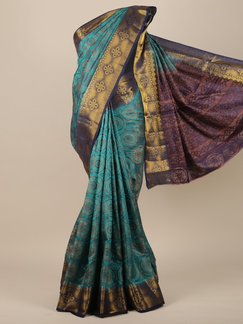 

Pothys Blue Ethnic Motifs Zari Jute Silk Saree
