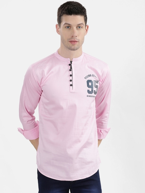 

V2 Value Variety Men Pink Thread Work Satin Kurta
