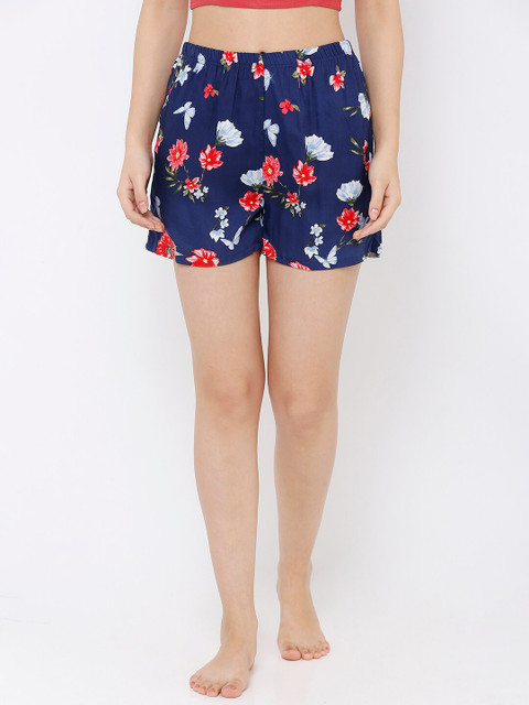 

Heart 2 Heart Women Blue & Red Printed Lounge Shorts