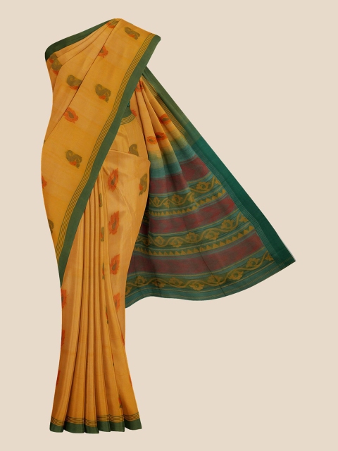 

Kalamandir Mustard Floral Pure Cotton Venkatgiri Saree