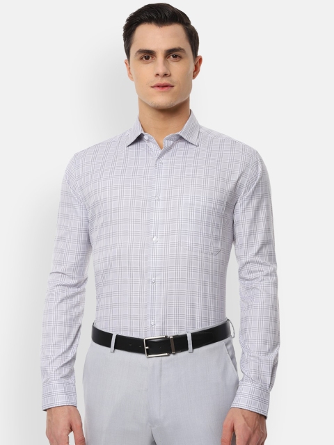 

Louis Philippe Men Grey Slim Fit Checked Formal Shirt