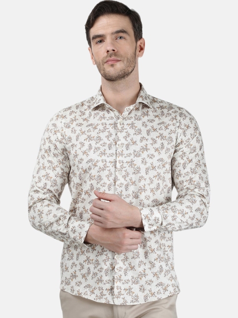 

Monte Carlo Men White Printed Casual Shirt