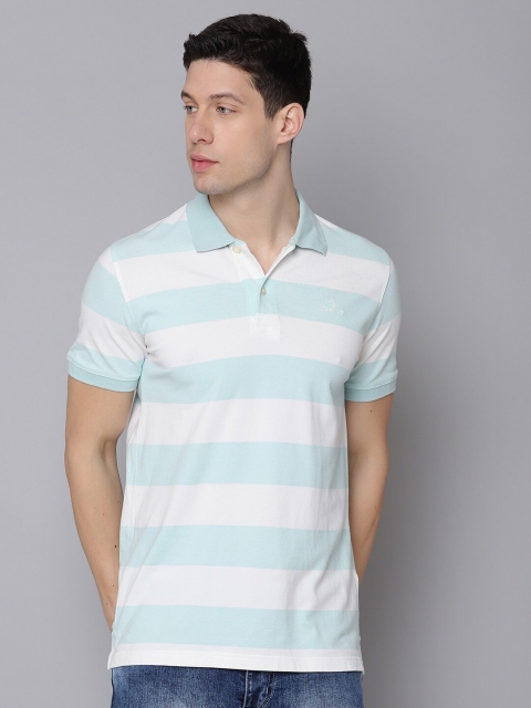 

GANT Men Blue Striped Polo Collar T-shirt