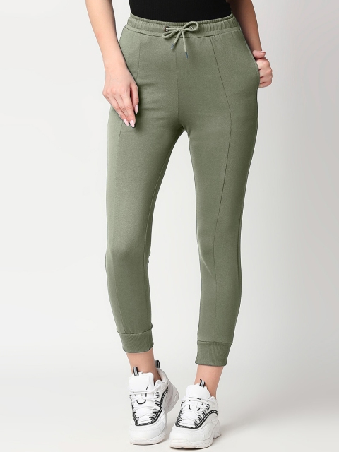 

Bewakoof Women Green Solid Cotton Joggers