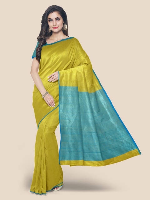 

KLM Fashion Mall Green & Turquoise Blue Pure Cotton Mangalagiri Saree