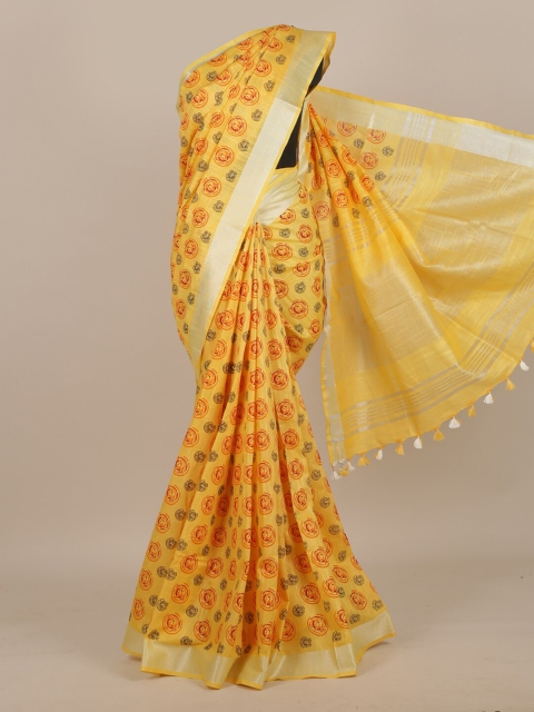

Pothys Yellow Printed Saree