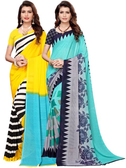 

KALINI Multi Pack of 2 Floral Printed Saree