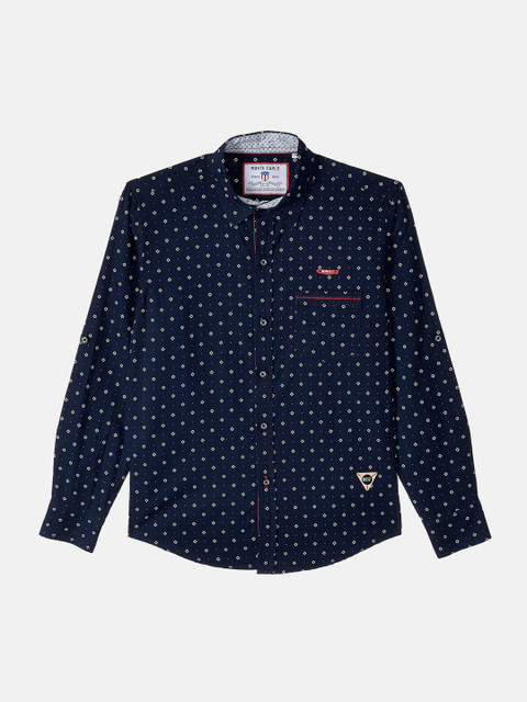 

Monte Carlo Boys Blue Printed Casual Cotton Shirt