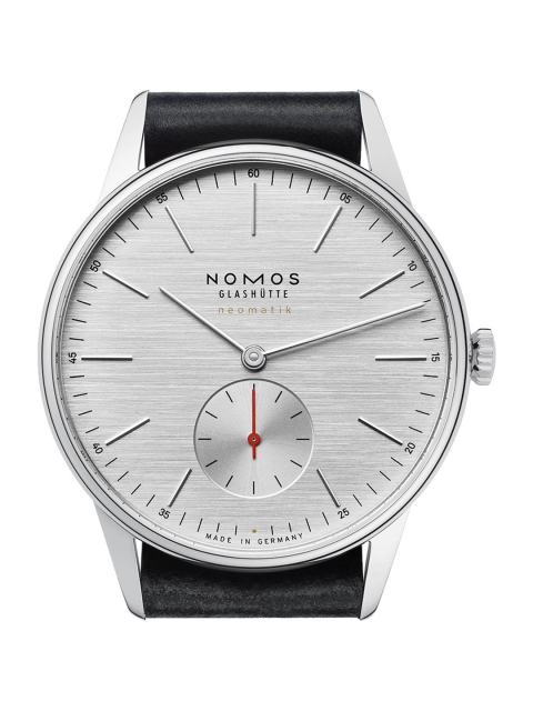 

Nomos Glashutte Men Silver-Toned Dial & Black Leather Straps Analogue Automatic Motion Powered Watch